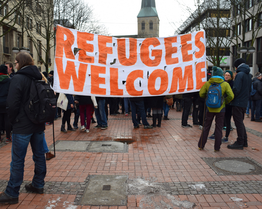 Refugees welcome! Demonstration in Dortmund, Foto: Ulrike Märkel 2015